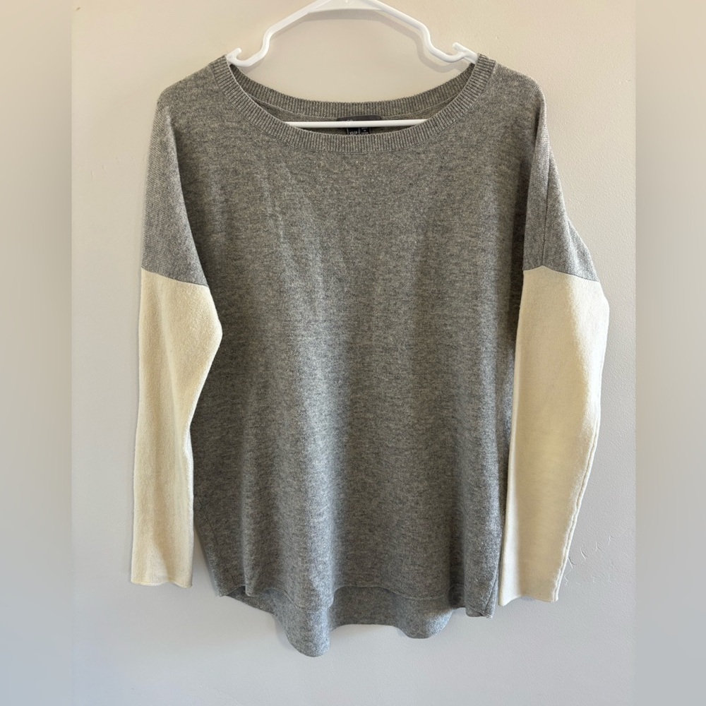 VINCE Color Block Boat Neck Sweater Size XS Wool & Cashmere